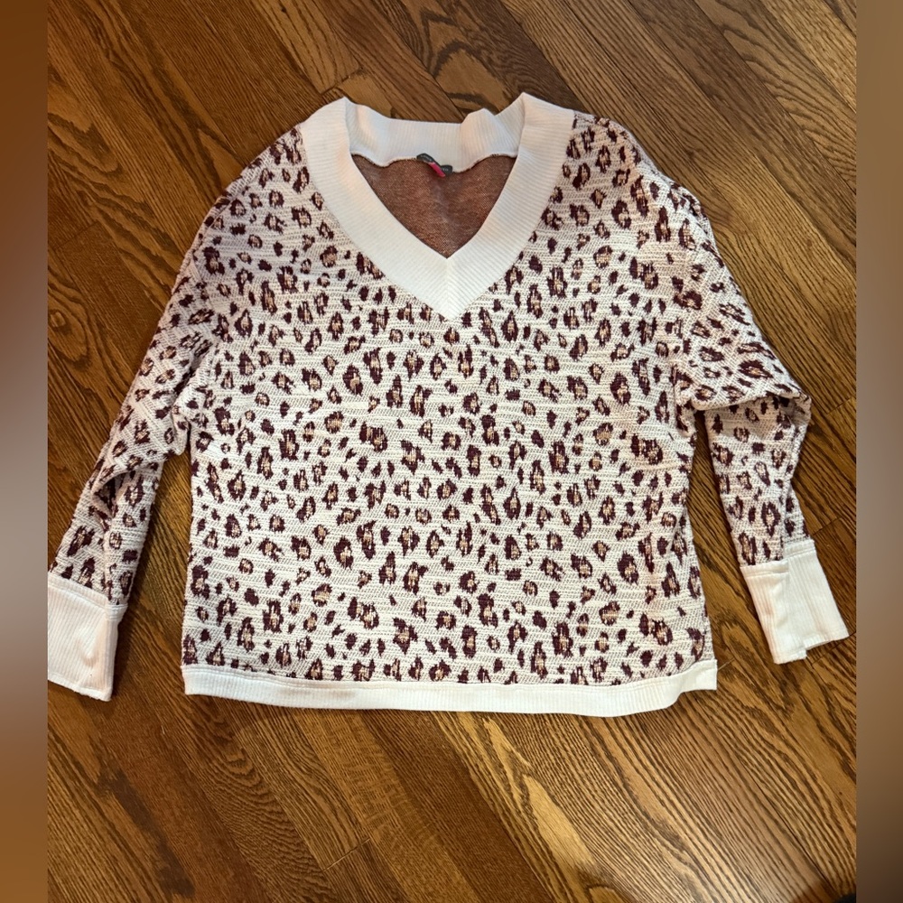 Metallic cheetah print pullover